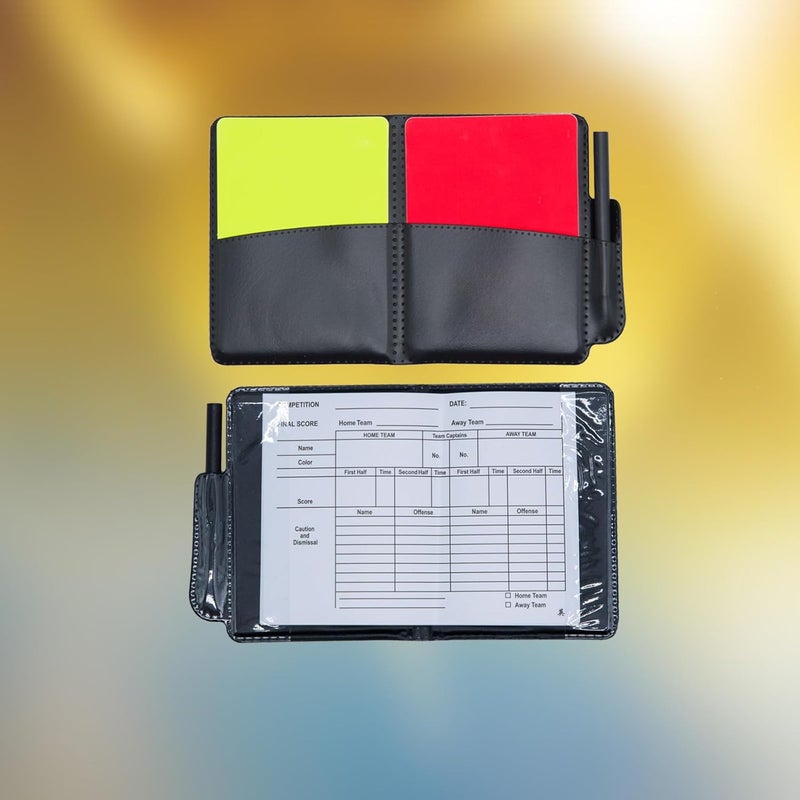 Fantperful Soccer Referee-Flag Red Yellow-Cards Stainless-Whistles - Football Ref Checkered Linesman Flag Set Coach Gear Packs - Image 3